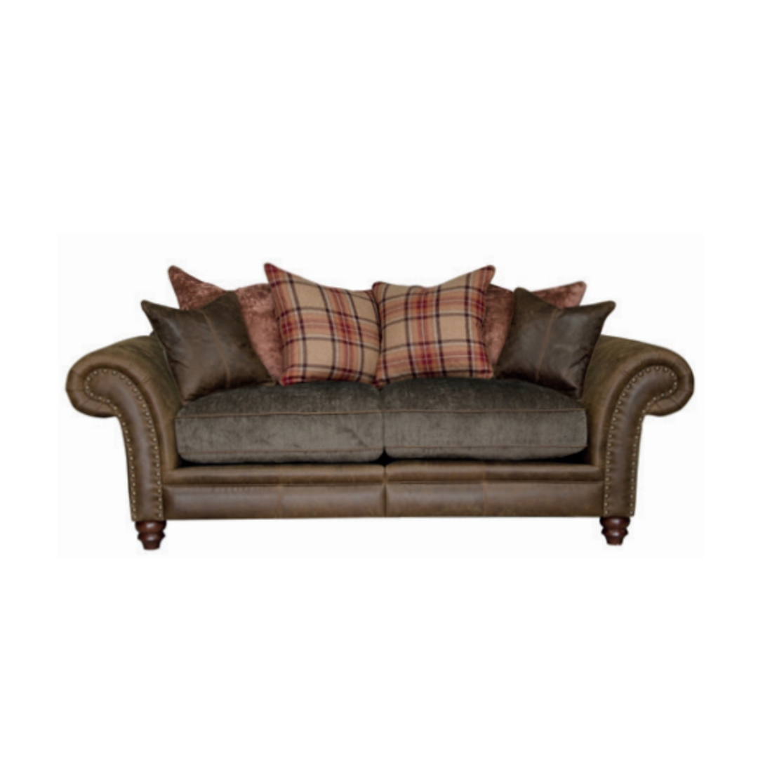 A&J Hudson 2 Seater Leather Sofa with scatter cushions image 0